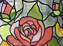 Витраж "Роза", технология "Реалистик"